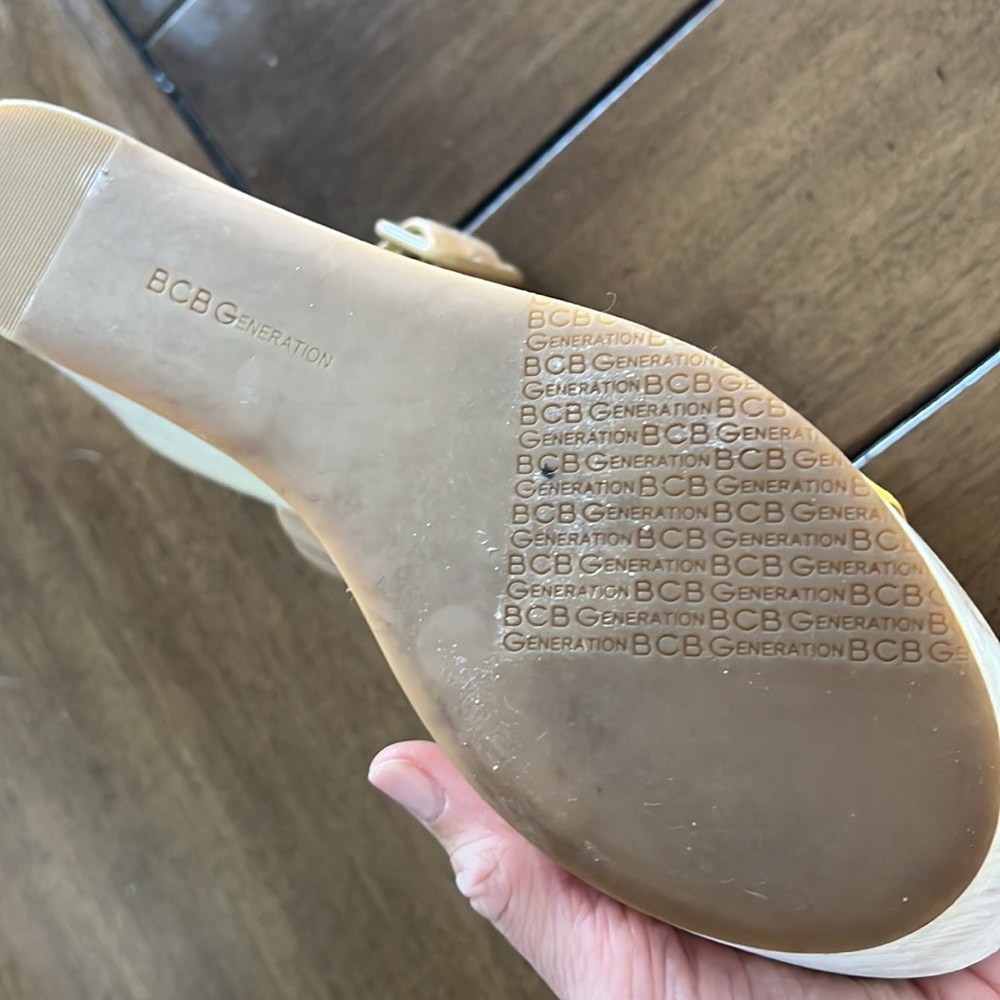 Bcbg Leather Platform Color Block Wedges - image 8